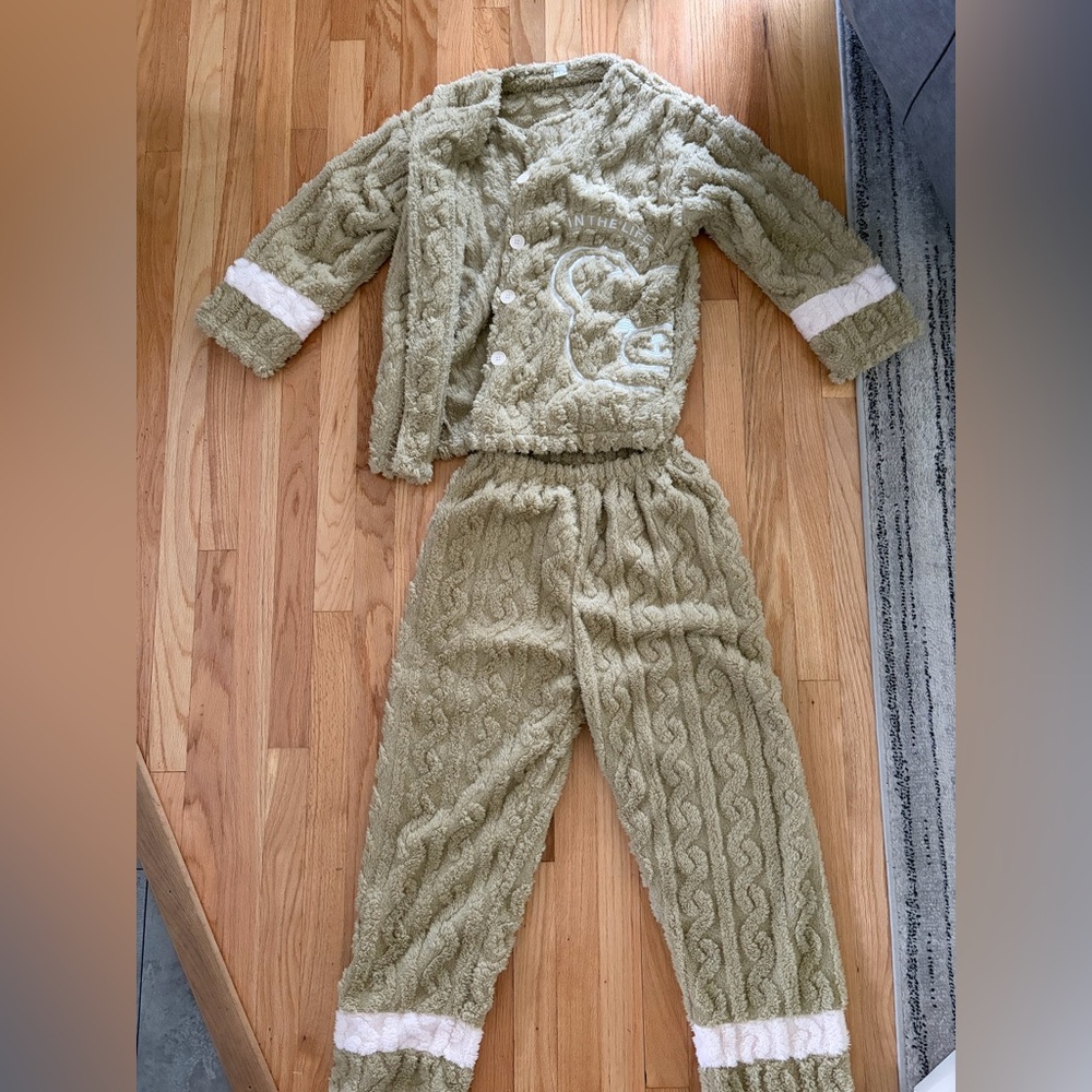 🧸Teddy Bear Fuzzy Lounge Set – Size Small – Super Cozy